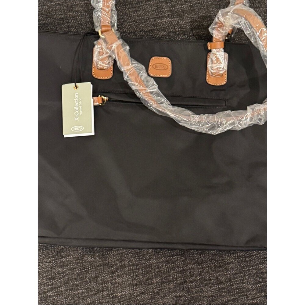 Bric's ❤️✈️X-Bag Large Sportina Shopper Navy Tote with Tan Leather Handles bag - Picture 4 of 16